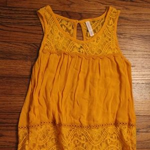 Yellow Xhilaration Lace Top XS